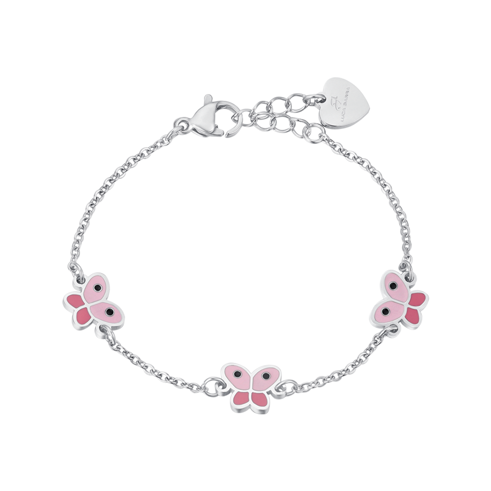 BRACELET FILLE EN ACIER AVEC PAPILLONS