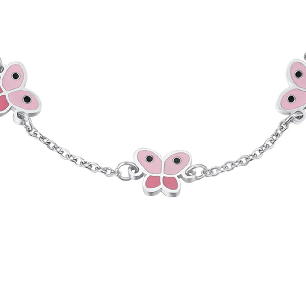 BRACELET FILLE EN ACIER AVEC PAPILLONS