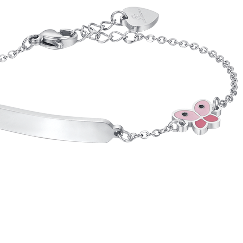 BRACELET FILLE EN ACIER AVEC PAPILLON