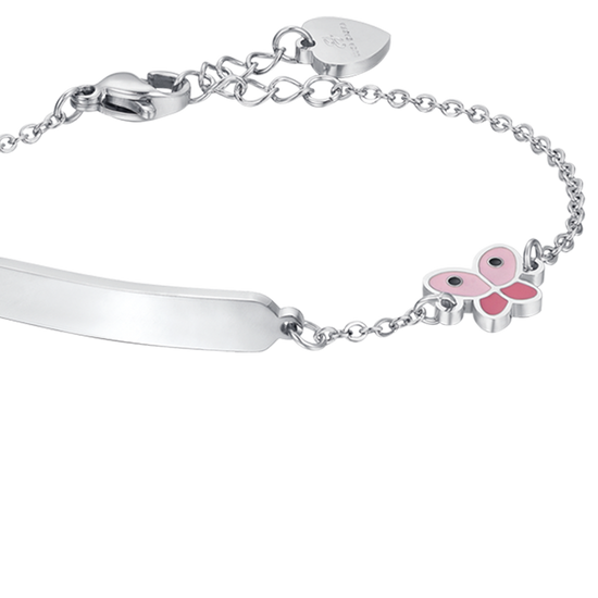 BRACELET FILLE EN ACIER AVEC PAPILLON