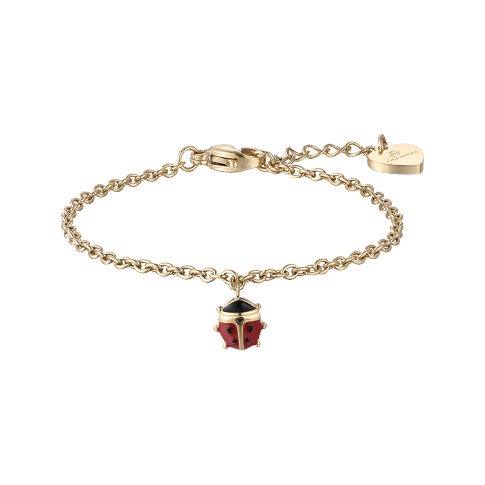 IP GOLD STEEL GIRL BRACELET AVEC COCCINELLE