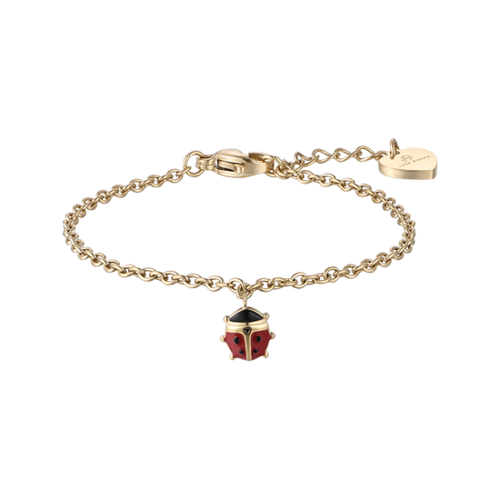 IP GOLD STEEL GIRL BRACELET AVEC COCCINELLE