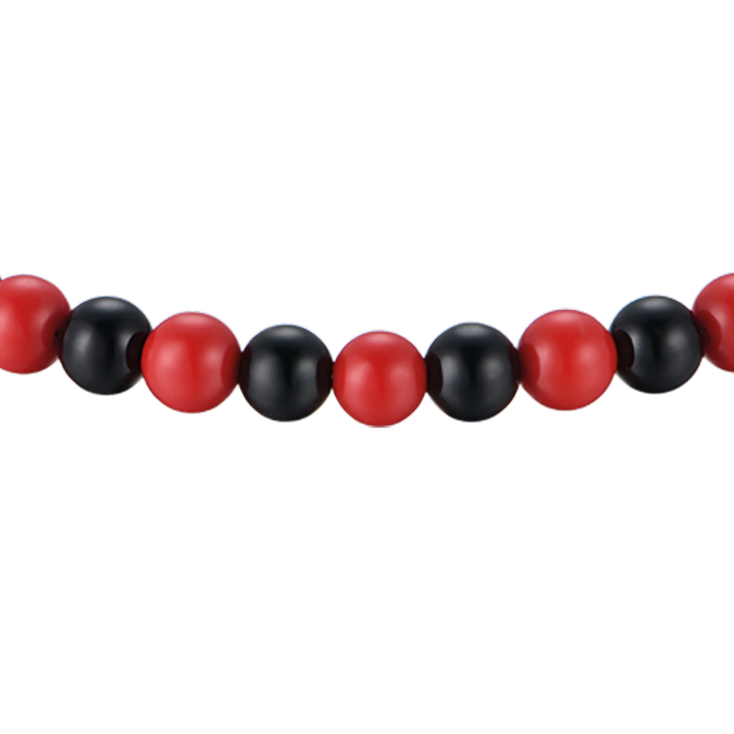 BRACELET BÉBÉ EN ACIER AVEC PIERRES ROUGES ET NOIRES