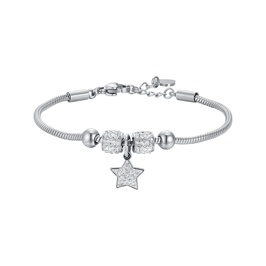 BRACELET ÉTOILE EN ACIER AVEC CRISTAUX BLANCS