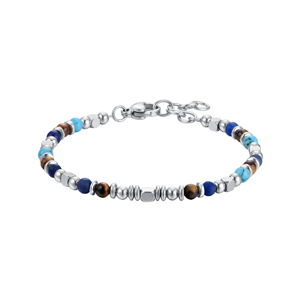 BRACELET D'ENFANT EN ACIER AVEC PIERRES MULTICOULEURS Luca Barra