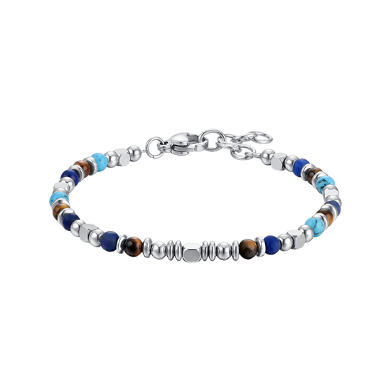 BRACELET D'ENFANT EN ACIER AVEC PIERRES MULTICOULEURS Luca Barra