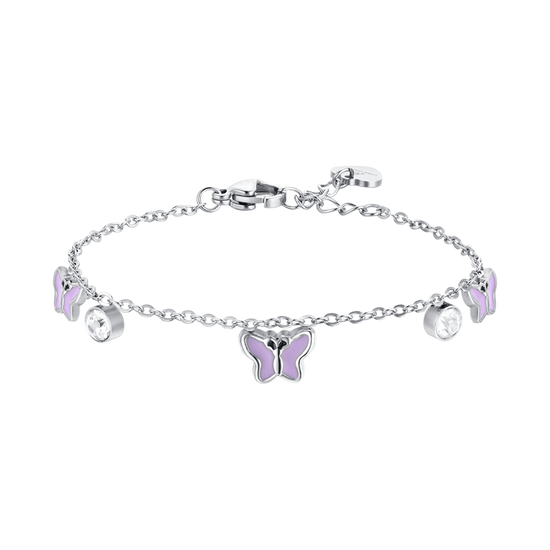 BRACELET FILLE EN ACIER ÉMAILLÉ VIOLET