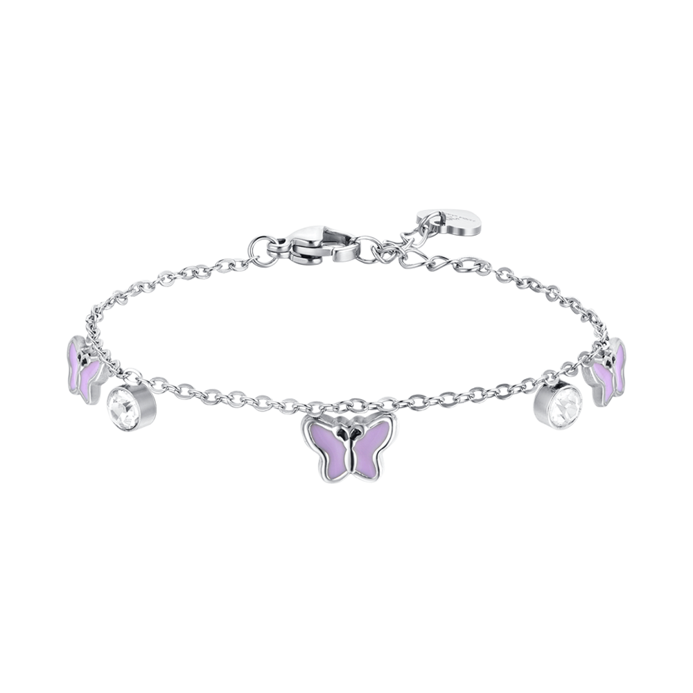 BRACELET FILLE EN ACIER ÉMAILLÉ VIOLET