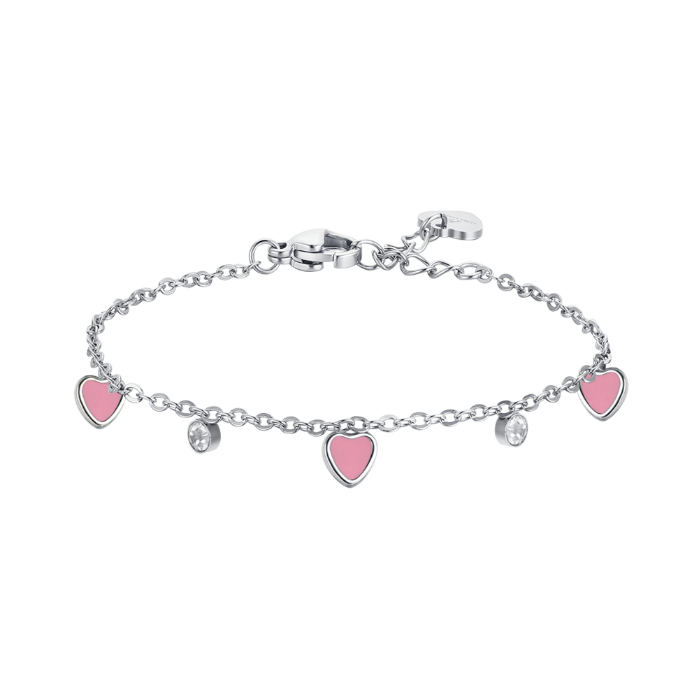 BRACELET FILLE EN ACIER AVEC COEUR