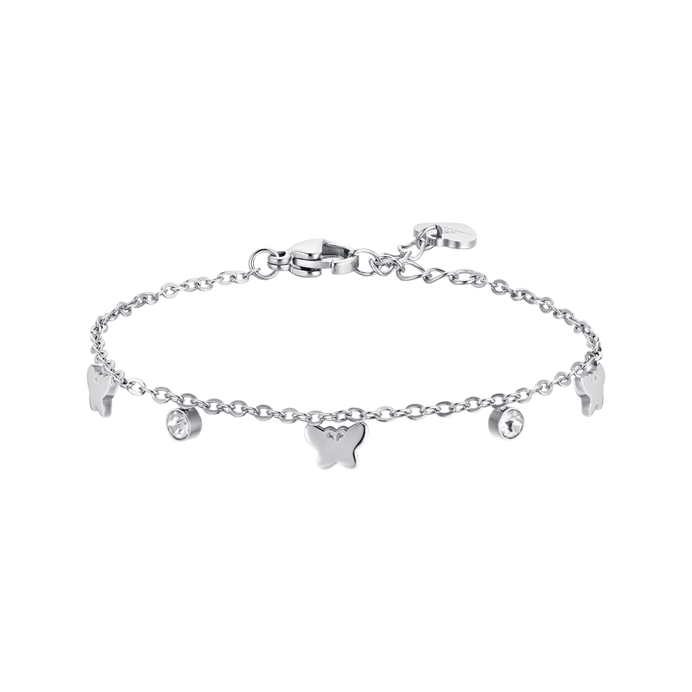 BRACELET FILLE EN ACIER AVEC PAPILLONS