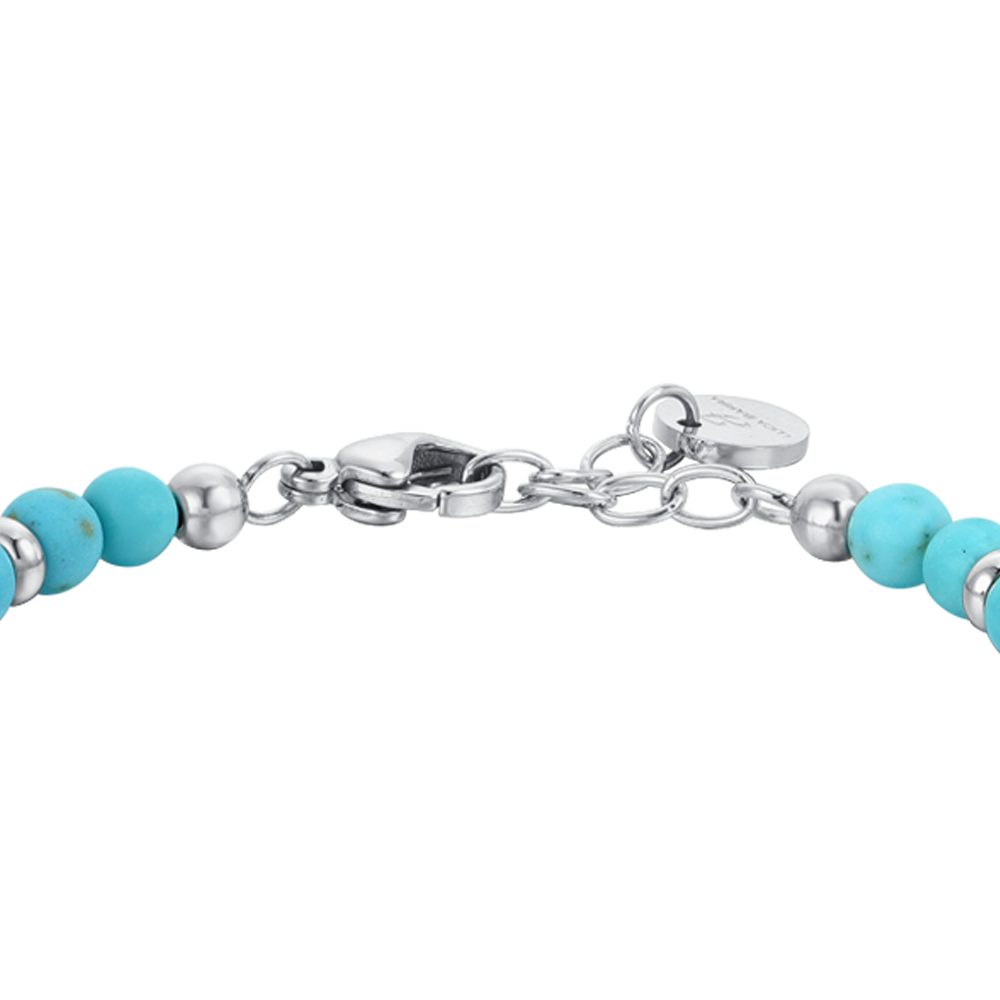 BRACELET BÉBÉ EN ACIER RUDDER AVEC PIERRES TURQUOISES