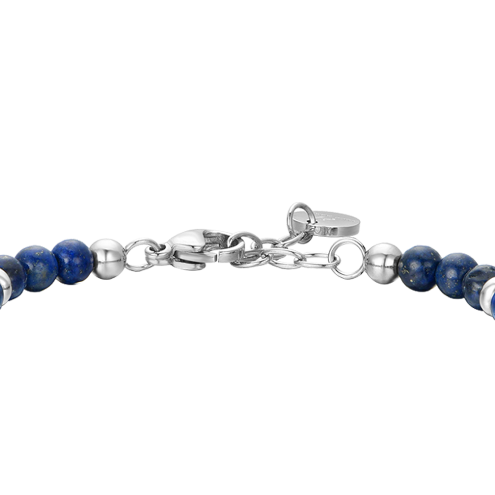 BRACELET BÉBÉ ANCRE EN ACIER AVEC PIERRES BLEUES