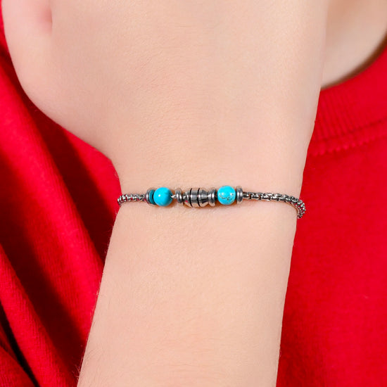 BRACELET D'ENFANT EN PIERRES D'ACIER TURQUOISE Luca Barra