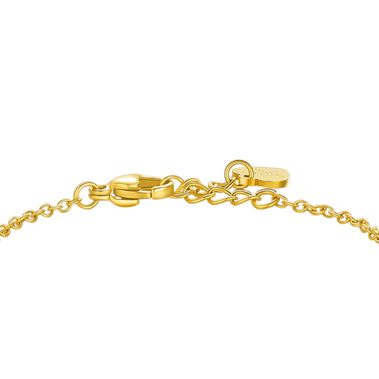 BRACCIALE IN ACCIAIO E  IP GOLD CON CROCE E CRISTALLO BIANCO