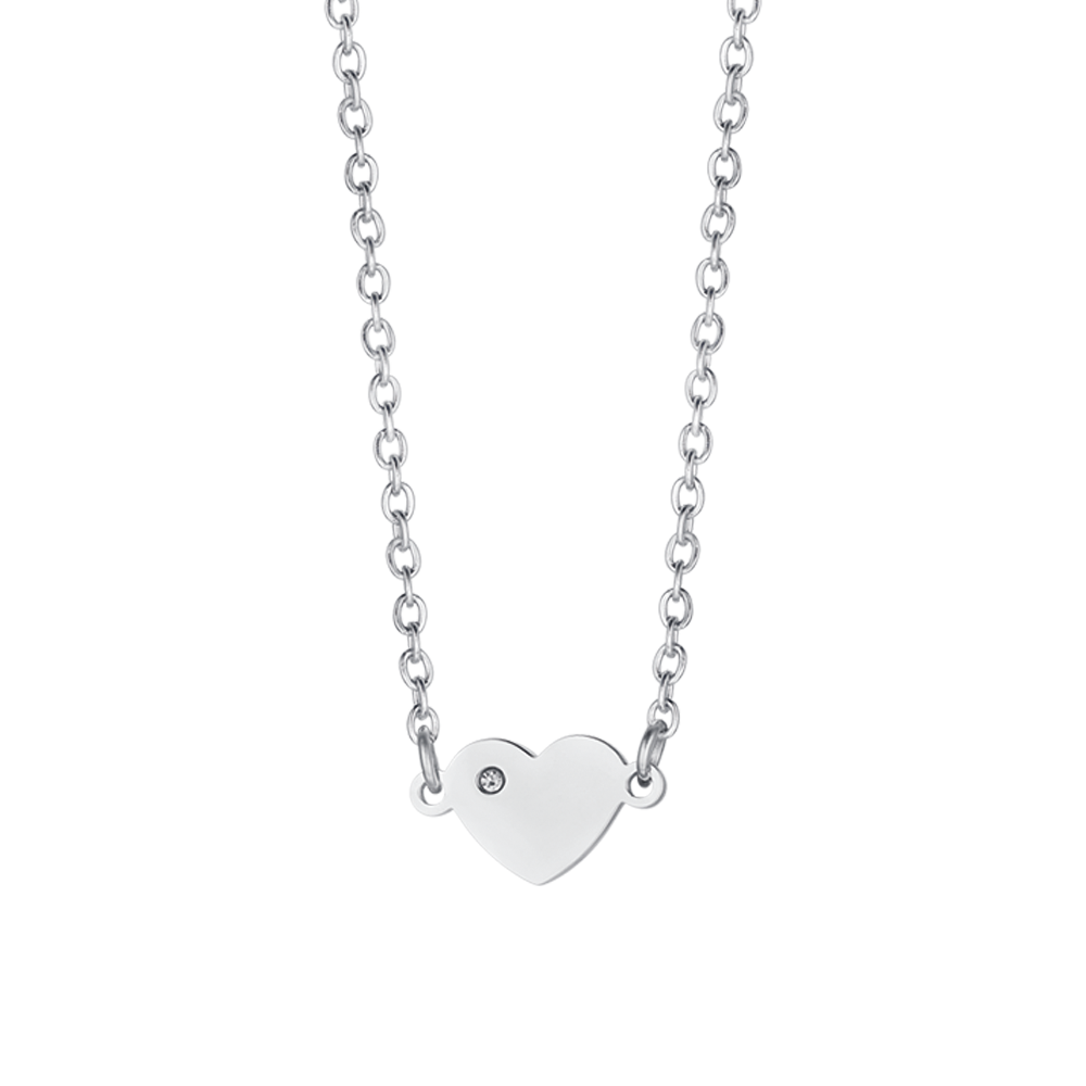 COLLIER FILLE ACIER AVEC COEUR