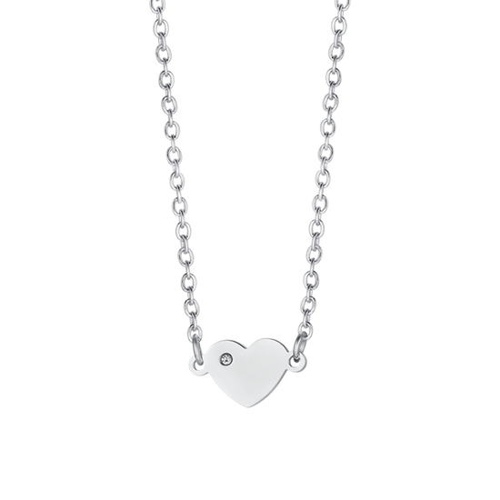 COLLIER FILLE ACIER AVEC COEUR