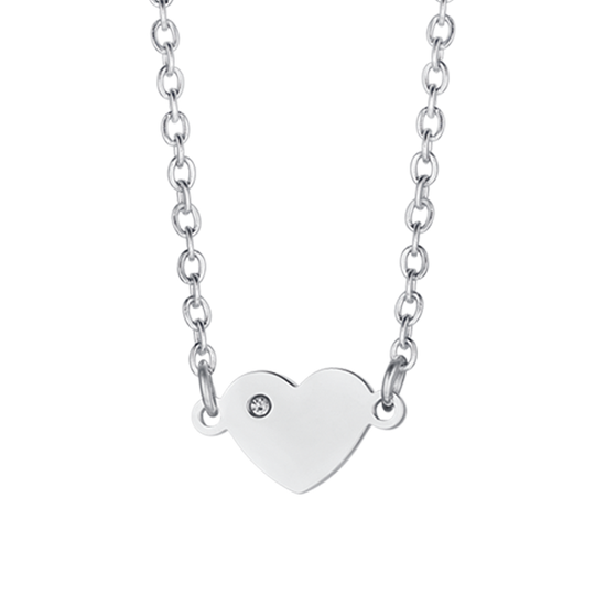 COLLIER FILLE ACIER AVEC COEUR