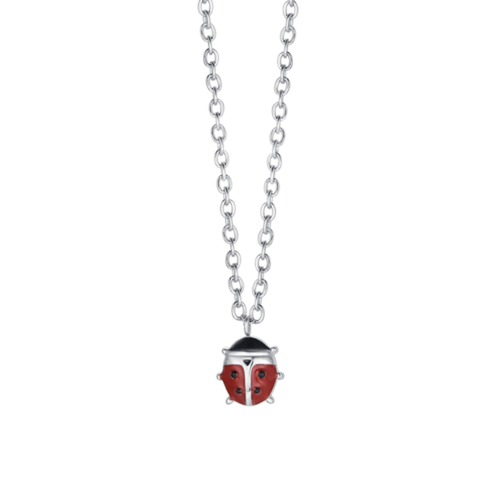 COLLIER EN ACIER POUR FILLE AVEC COCCINELLE