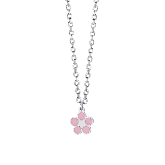 COLLIER DE FILLE EN ACIER AVEC FLEUR