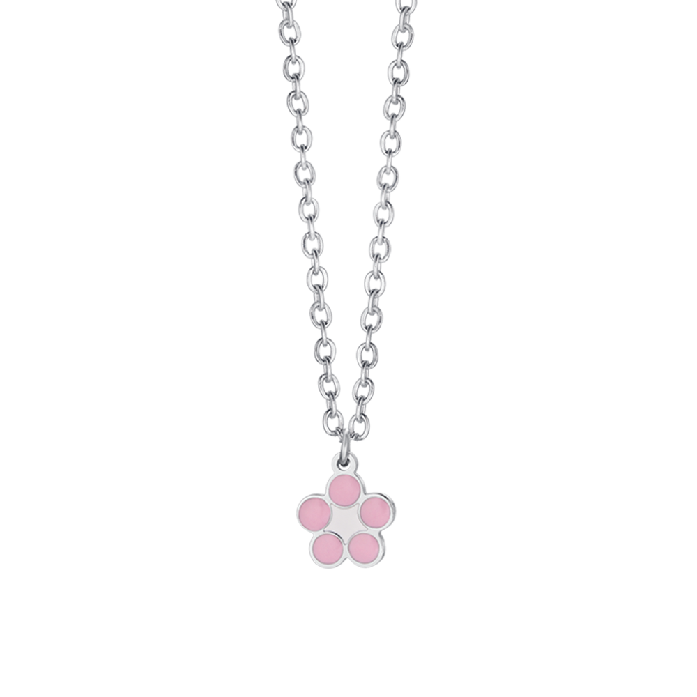 COLLIER DE FILLE EN ACIER AVEC FLEUR