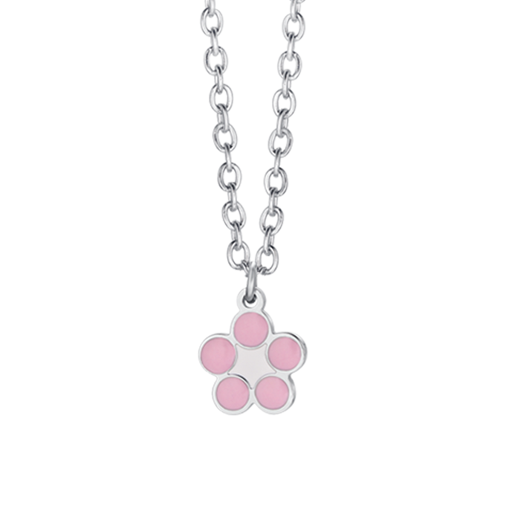 COLLIER DE FILLE EN ACIER AVEC FLEUR