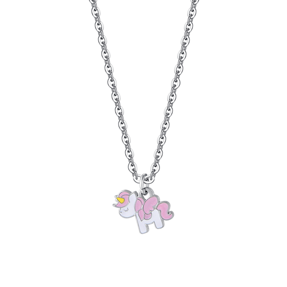 COLLIER DE FILLE EN ACIER AVEC LICORNE