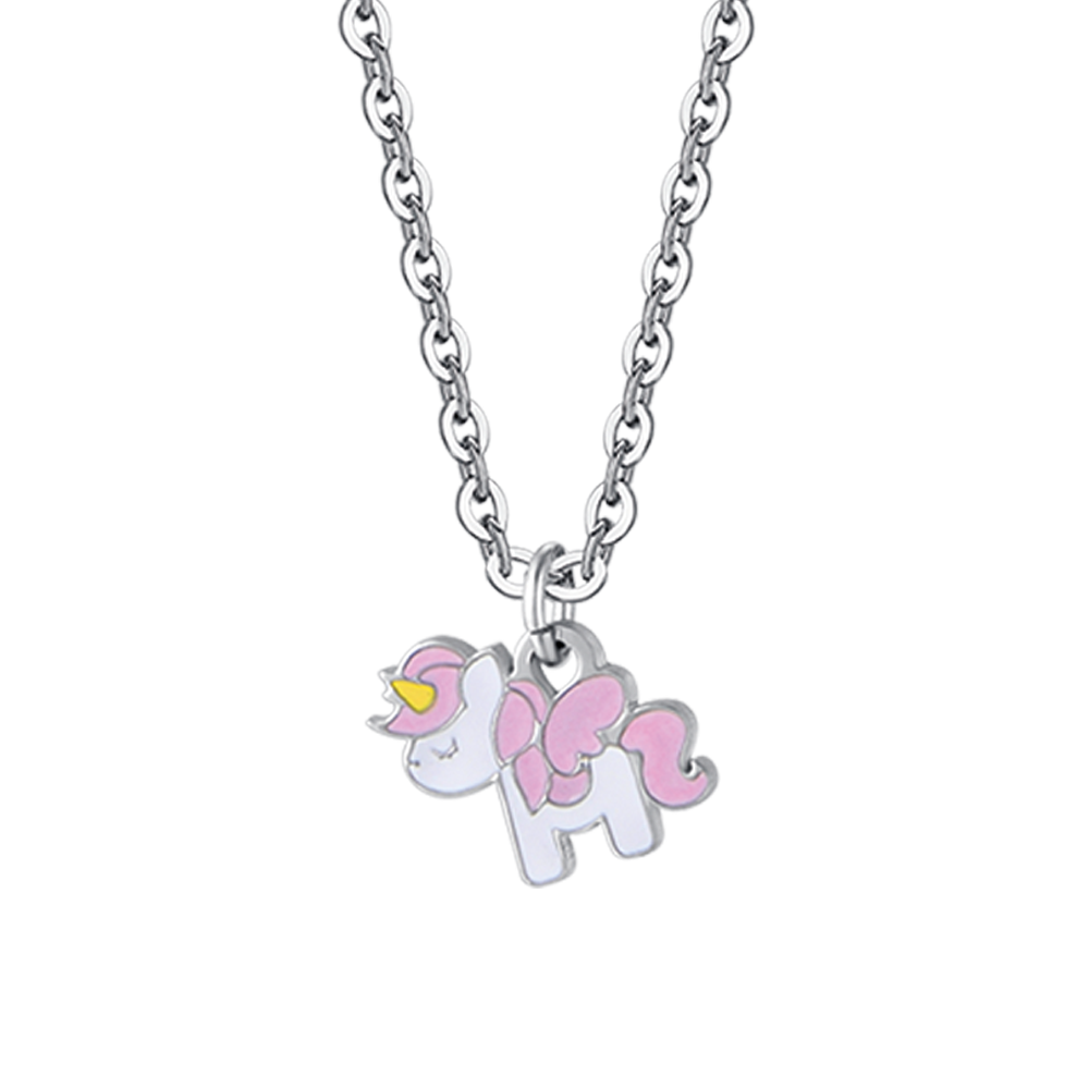 COLLIER DE FILLE EN ACIER AVEC LICORNE