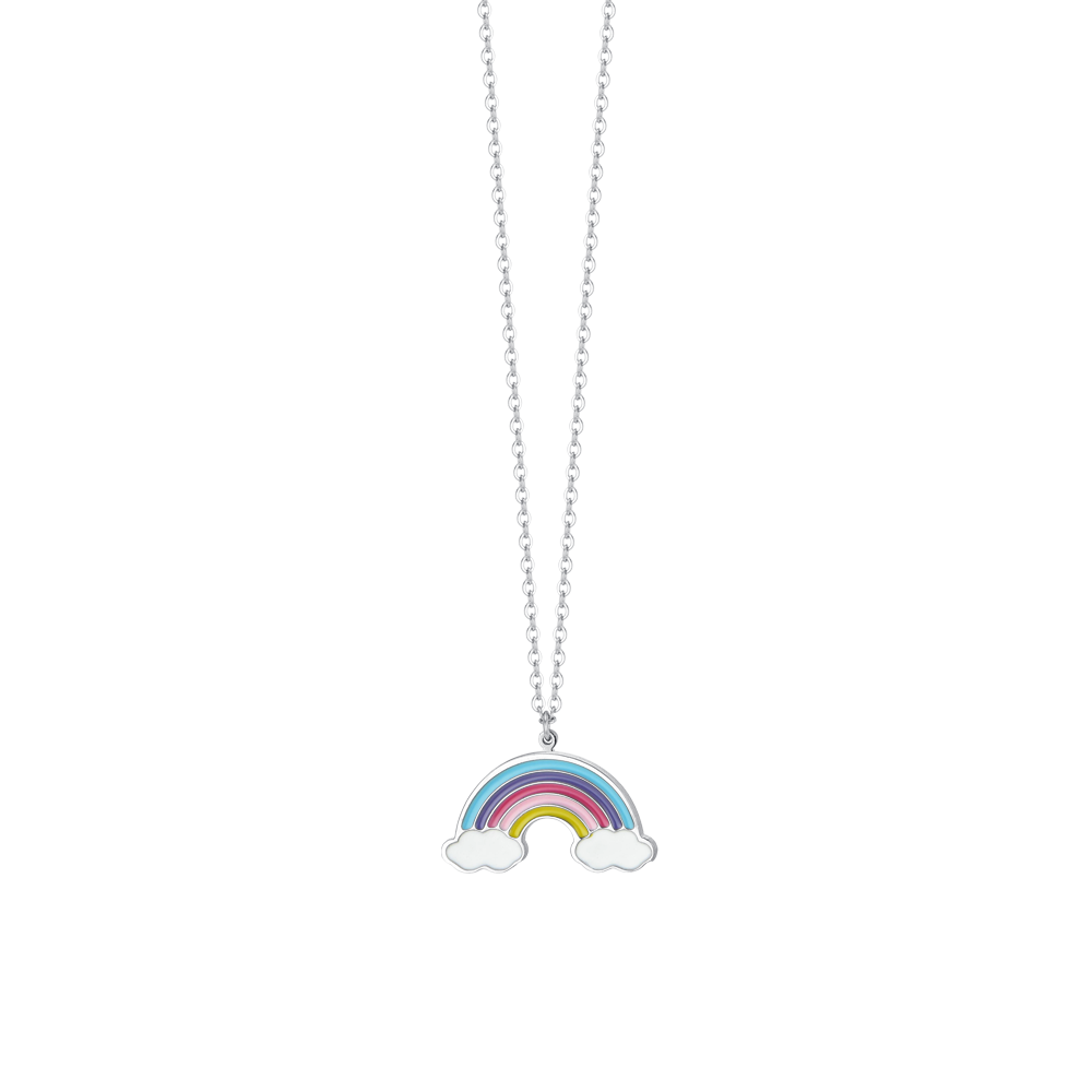 COLLIER FILLE ARC-EN-CIEL EN ACIER