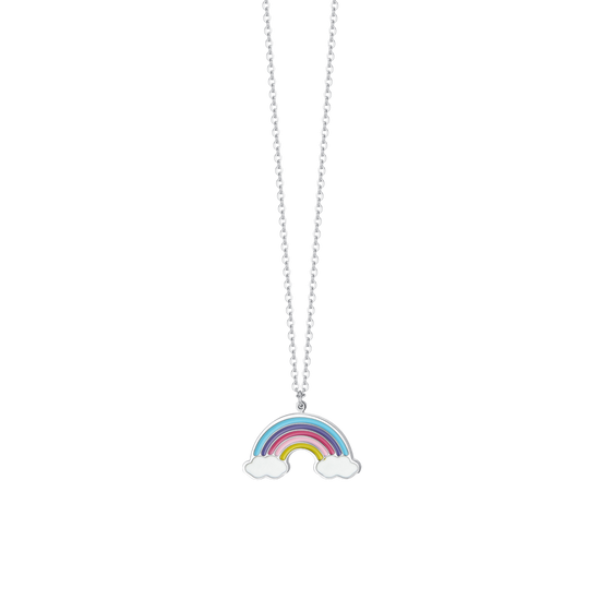 COLLIER FILLE ARC-EN-CIEL EN ACIER