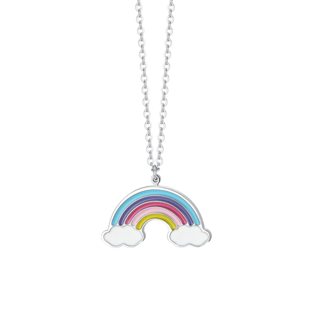 COLLIER FILLE ARC-EN-CIEL EN ACIER