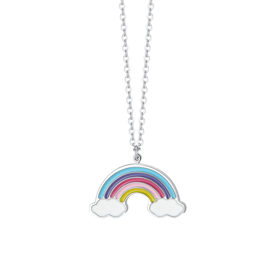 COLLIER FILLE ARC-EN-CIEL EN ACIER