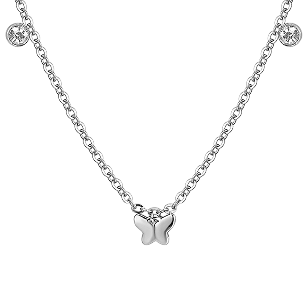 COLLIER EN ACIER POUR FILLE AVEC PAPILLONS