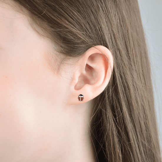 BOUCLES D'OREILLES EN ACIER POUR FILLES AVEC COCCINELLES