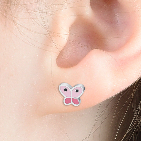 BOUCLES D'OREILLES EN ACIER POUR FILLES AVEC PAPILLONS