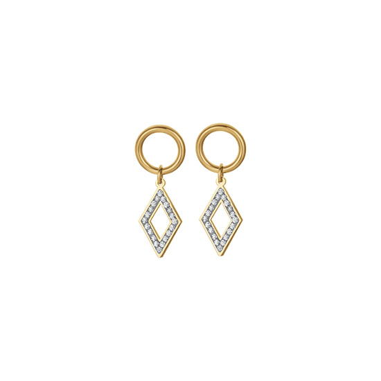 BOUCLES D'OREILLES EN ACIER POUR FEMMES AVEC CRISTAUX BLANCS