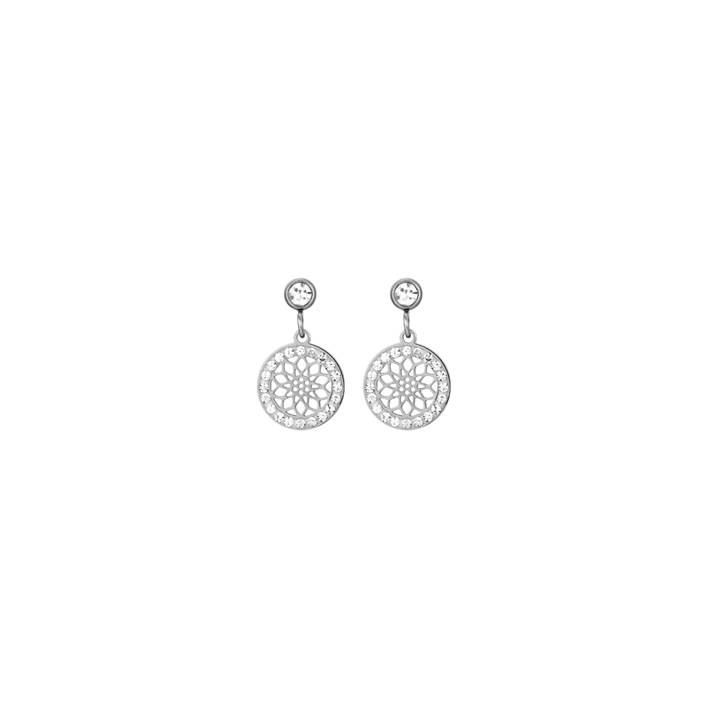 BOUCLES D'OREILLES FEMME ACIER FLEUR DE VIE