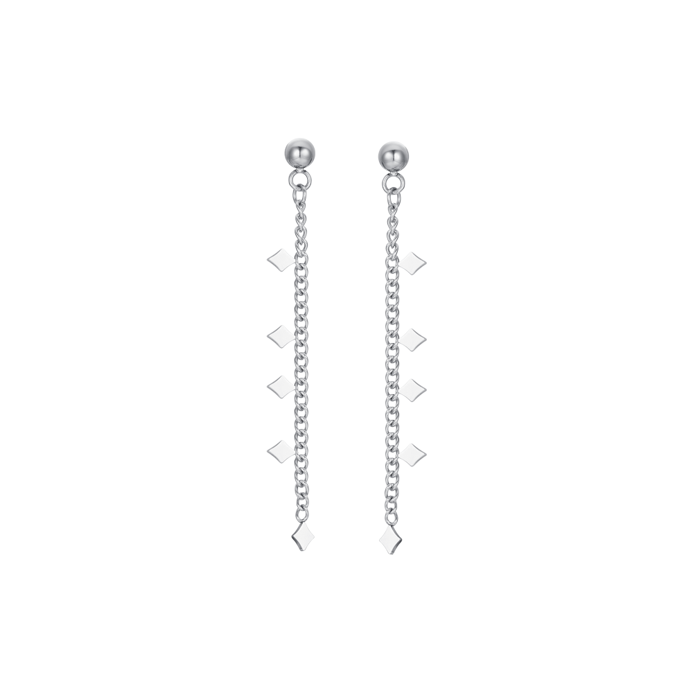 BOUCLES D'OREILLES EN ACIER AVEC DIAMANTS POUR FEMMES