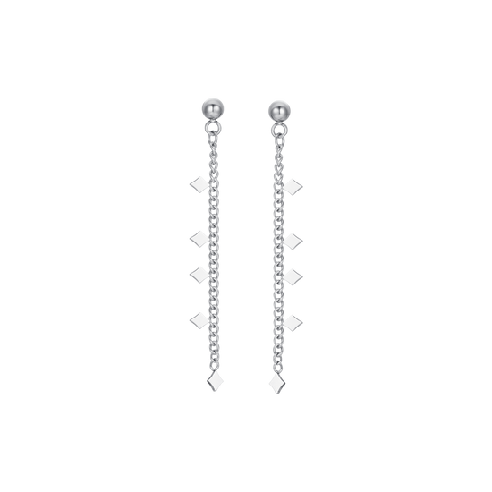 BOUCLES D'OREILLES EN ACIER AVEC DIAMANTS POUR FEMMES