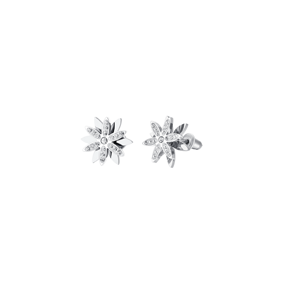 BOUCLES D'OREILLES PIVOTANTES FLEUR DE VIE EN ACIER POUR DAMES