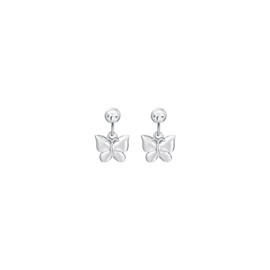 BOUCLES D'OREILLES FEMMES EN ACIER, PAPILLON ET ZIRCON CUBIQUE