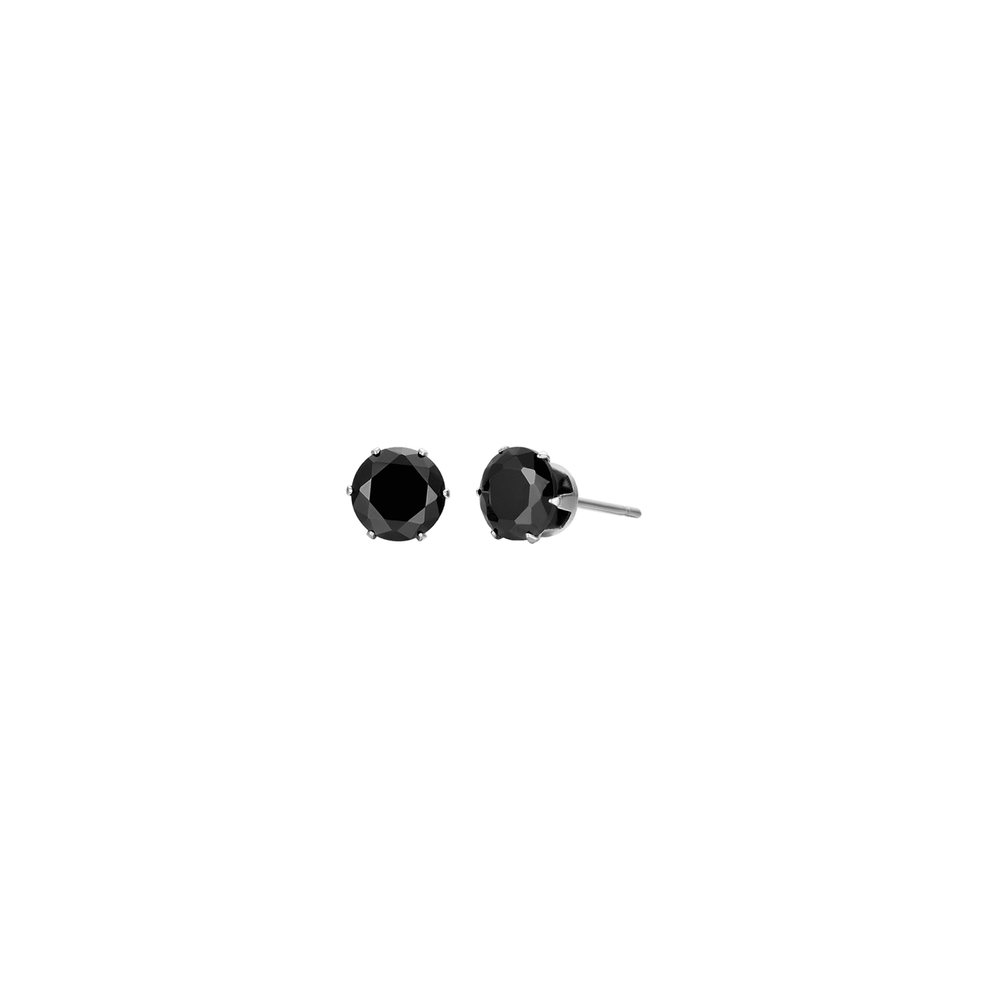 BOUCLES D'OREILLES SPOT EN ACIER AVEC CRISTAL NOIR