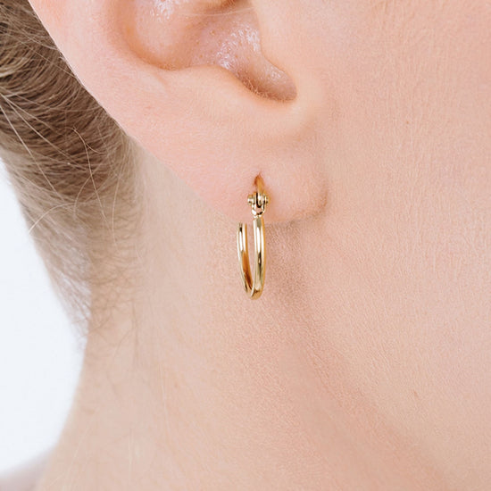 BOUCLES D'OREILLES CERCLÉES EN ACIER DE 13 MM DE DIAMÈTRE POUR FEMMES