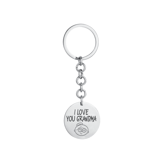 PORTE-CLEFS EN ACIER I LOVE YOU GRANDMA